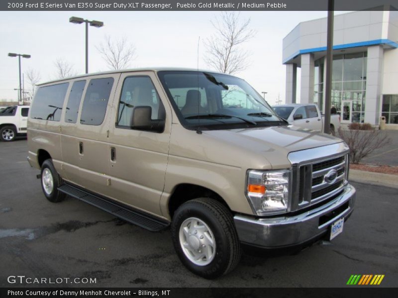 Pueblo Gold Metallic / Medium Pebble 2009 Ford E Series Van E350 Super Duty XLT Passenger