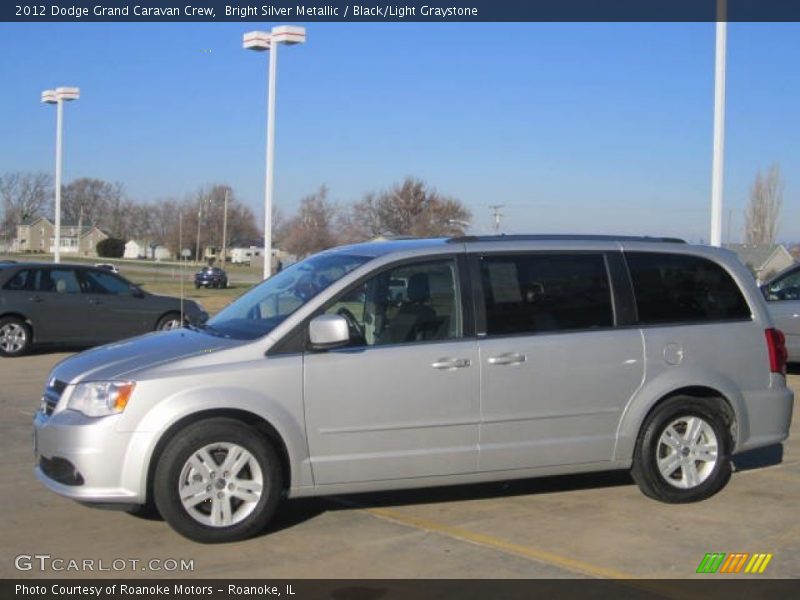 Bright Silver Metallic / Black/Light Graystone 2012 Dodge Grand Caravan Crew