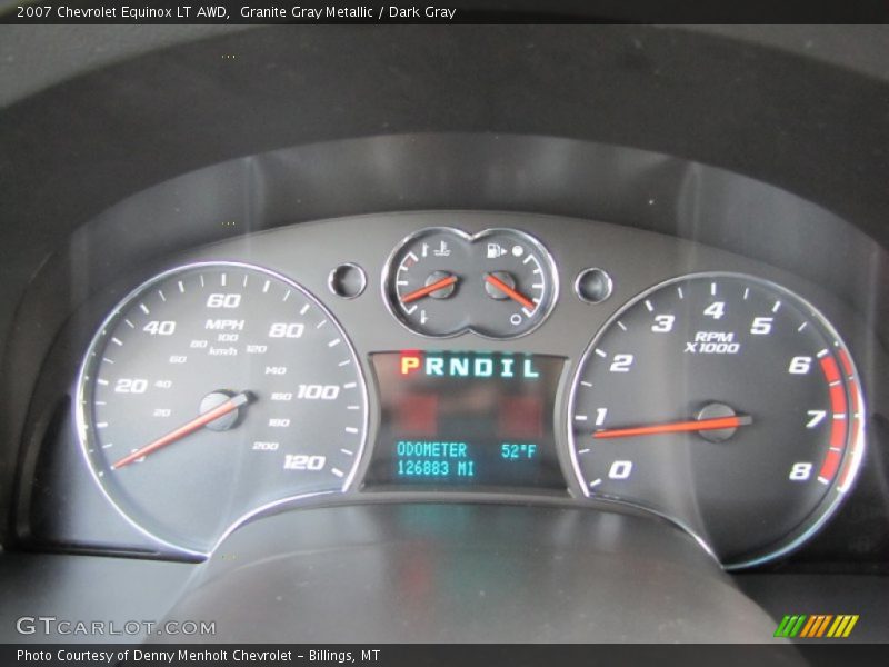 Granite Gray Metallic / Dark Gray 2007 Chevrolet Equinox LT AWD