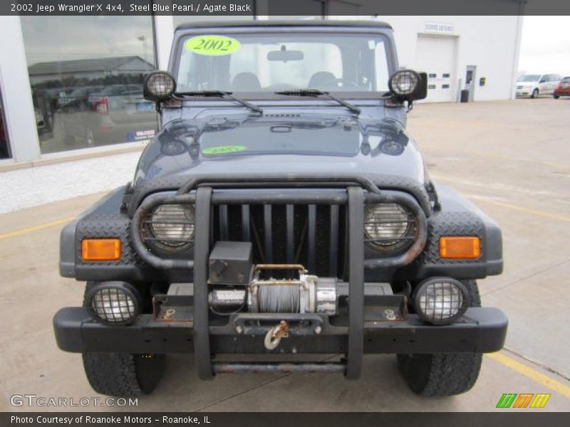 Steel Blue Pearl / Agate Black 2002 Jeep Wrangler X 4x4