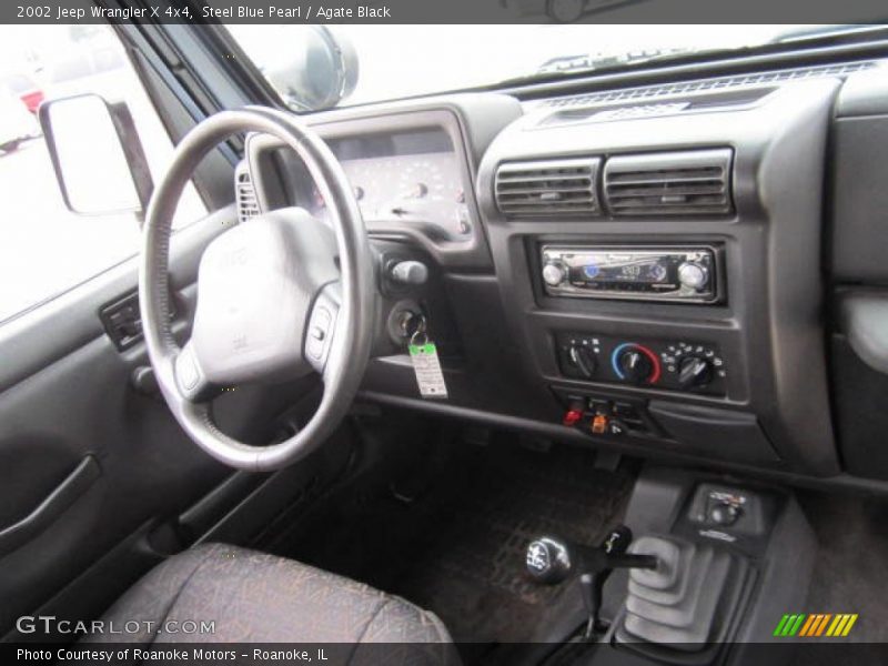 Steel Blue Pearl / Agate Black 2002 Jeep Wrangler X 4x4