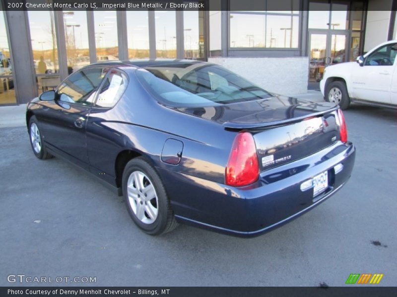 Imperial Blue Metallic / Ebony Black 2007 Chevrolet Monte Carlo LS