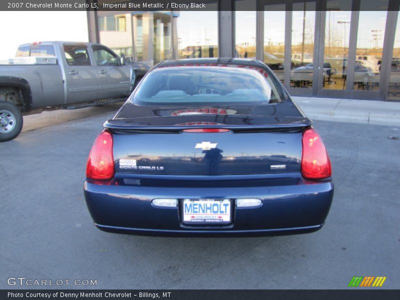 Imperial Blue Metallic / Ebony Black 2007 Chevrolet Monte Carlo LS