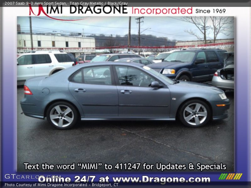 Titan Gray Metallic / Black/Gray 2007 Saab 9-3 Aero Sport Sedan