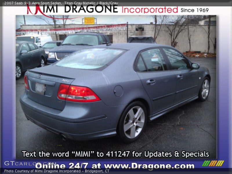 Titan Gray Metallic / Black/Gray 2007 Saab 9-3 Aero Sport Sedan