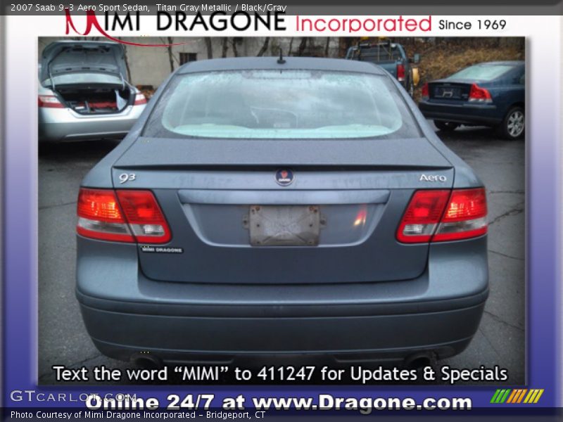 Titan Gray Metallic / Black/Gray 2007 Saab 9-3 Aero Sport Sedan