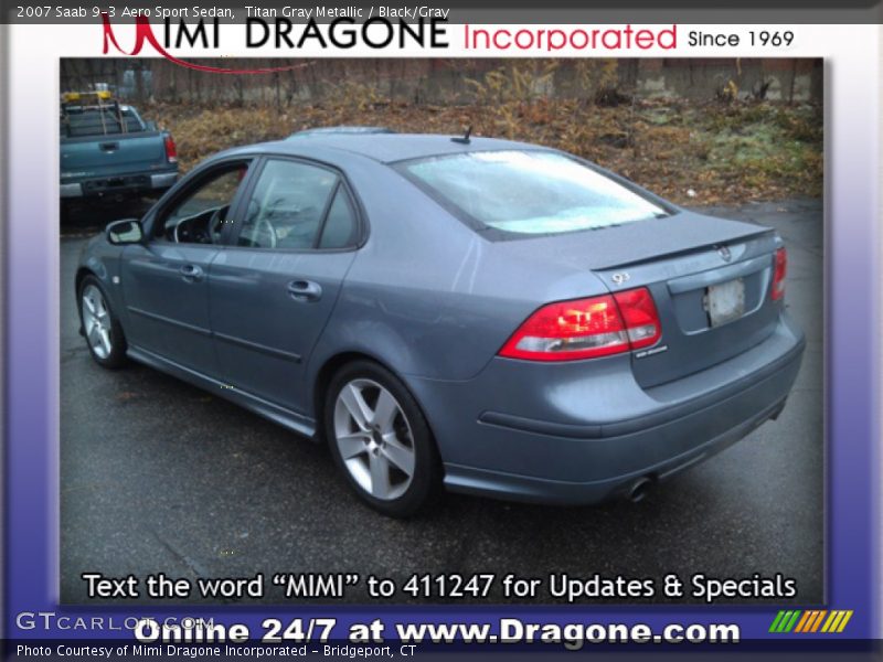 Titan Gray Metallic / Black/Gray 2007 Saab 9-3 Aero Sport Sedan