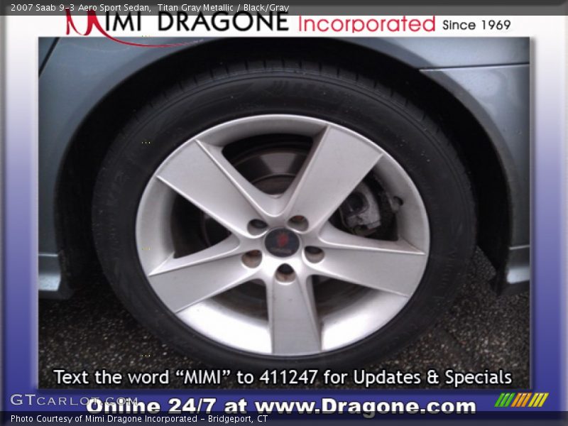 Titan Gray Metallic / Black/Gray 2007 Saab 9-3 Aero Sport Sedan