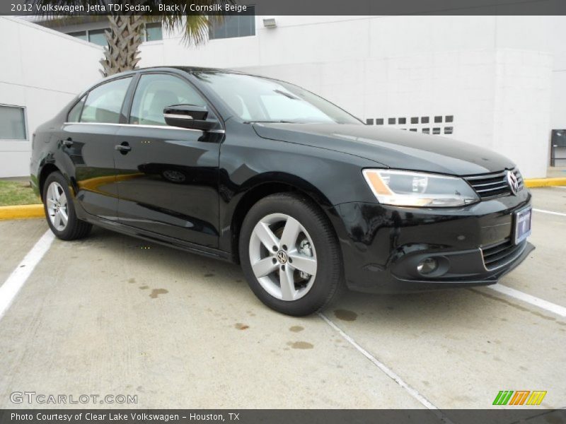 Black / Cornsilk Beige 2012 Volkswagen Jetta TDI Sedan