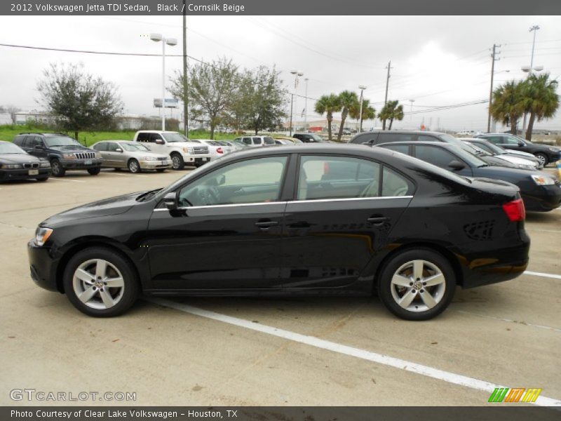 Black / Cornsilk Beige 2012 Volkswagen Jetta TDI Sedan