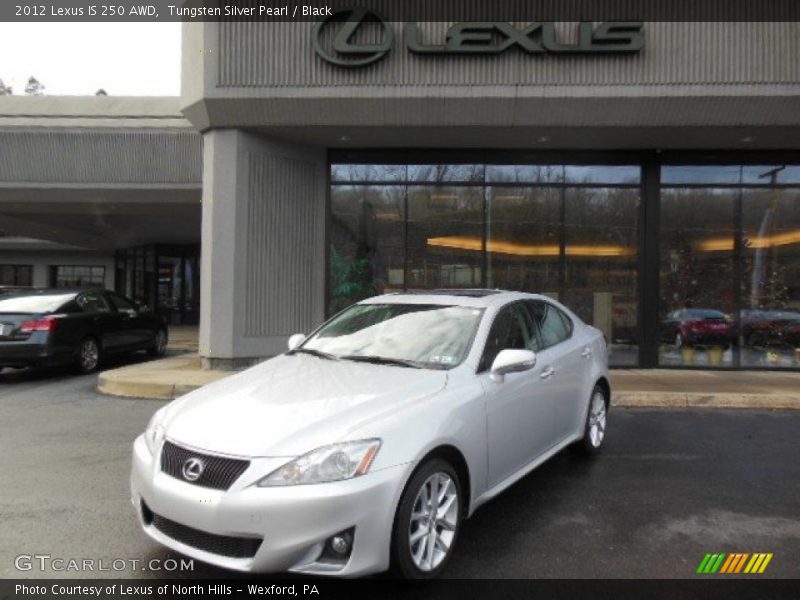 Tungsten Silver Pearl / Black 2012 Lexus IS 250 AWD