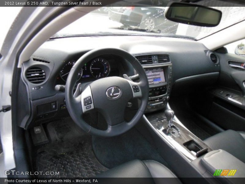 Tungsten Silver Pearl / Black 2012 Lexus IS 250 AWD