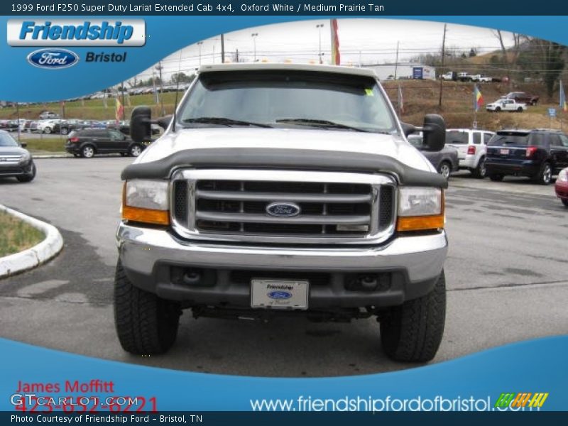 Oxford White / Medium Prairie Tan 1999 Ford F250 Super Duty Lariat Extended Cab 4x4