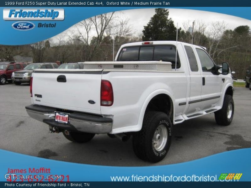 Oxford White / Medium Prairie Tan 1999 Ford F250 Super Duty Lariat Extended Cab 4x4
