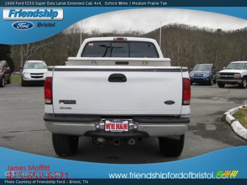Oxford White / Medium Prairie Tan 1999 Ford F250 Super Duty Lariat Extended Cab 4x4