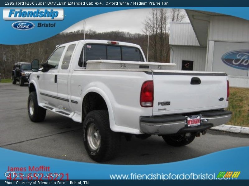 Oxford White / Medium Prairie Tan 1999 Ford F250 Super Duty Lariat Extended Cab 4x4
