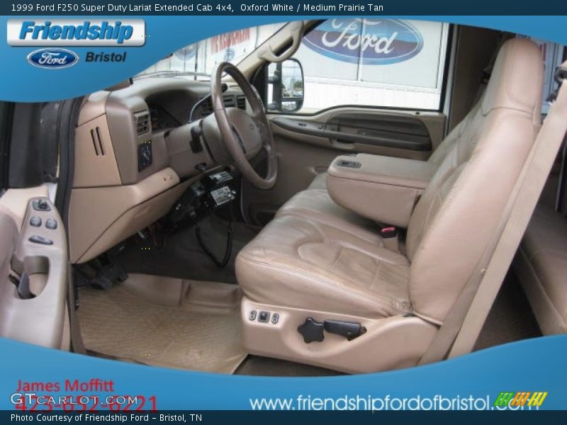 Oxford White / Medium Prairie Tan 1999 Ford F250 Super Duty Lariat Extended Cab 4x4