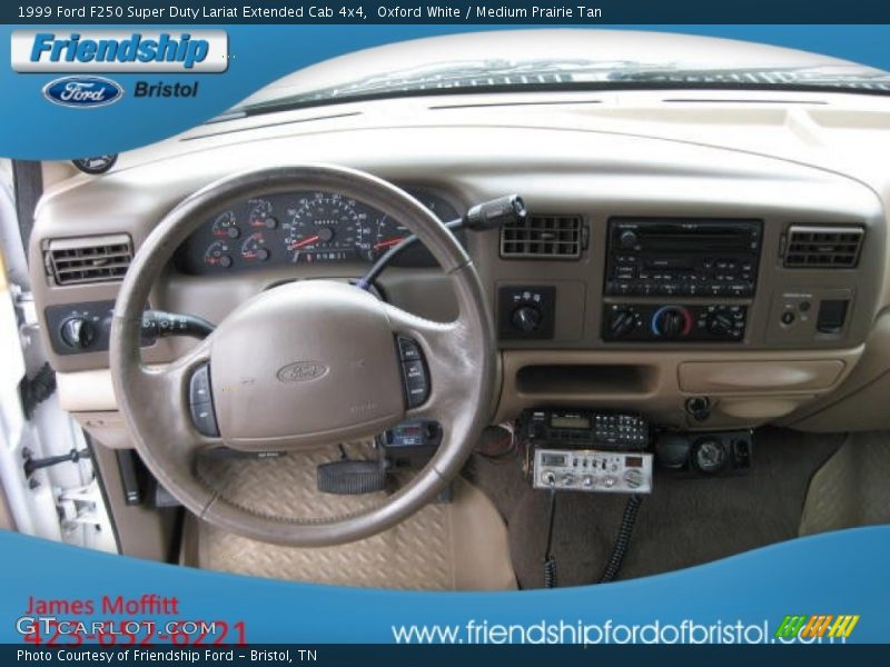 Oxford White / Medium Prairie Tan 1999 Ford F250 Super Duty Lariat Extended Cab 4x4