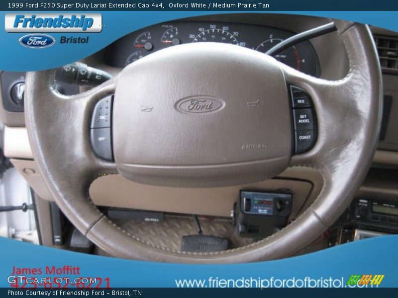 Oxford White / Medium Prairie Tan 1999 Ford F250 Super Duty Lariat Extended Cab 4x4