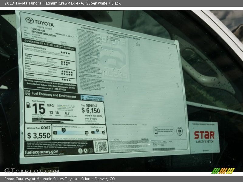 Super White / Black 2013 Toyota Tundra Platinum CrewMax 4x4