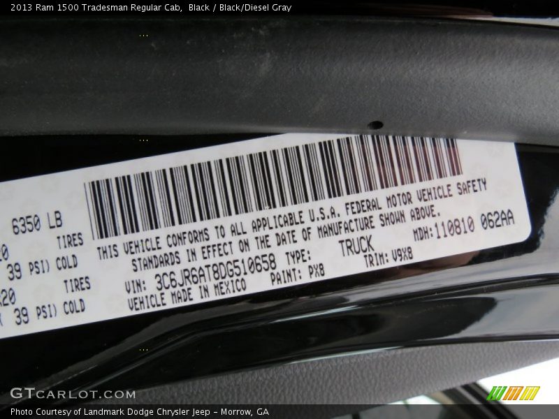Black / Black/Diesel Gray 2013 Ram 1500 Tradesman Regular Cab