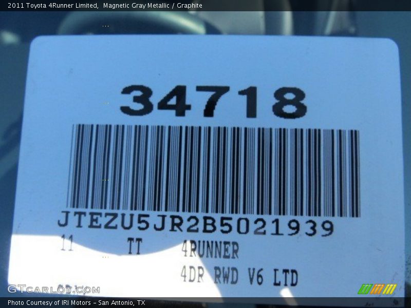 Magnetic Gray Metallic / Graphite 2011 Toyota 4Runner Limited