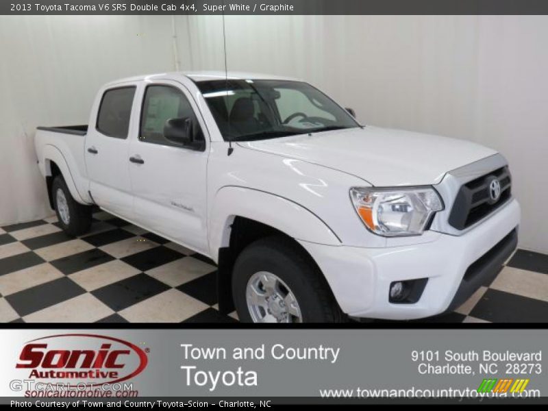 Super White / Graphite 2013 Toyota Tacoma V6 SR5 Double Cab 4x4