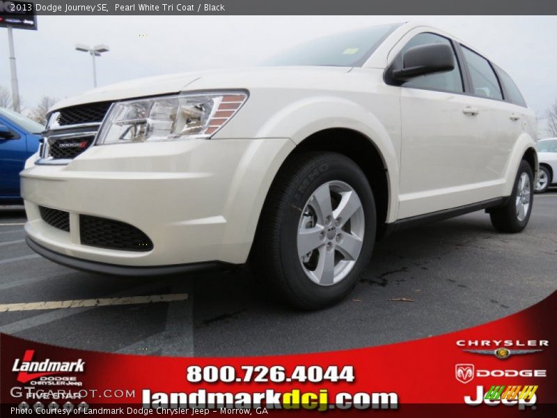 Pearl White Tri Coat / Black 2013 Dodge Journey SE
