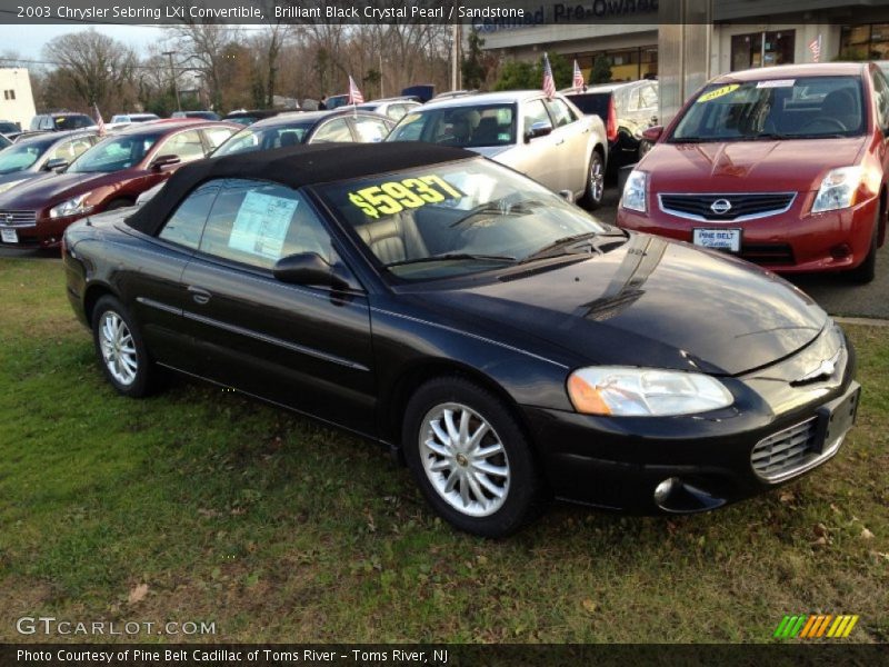 Brilliant Black Crystal Pearl / Sandstone 2003 Chrysler Sebring LXi Convertible