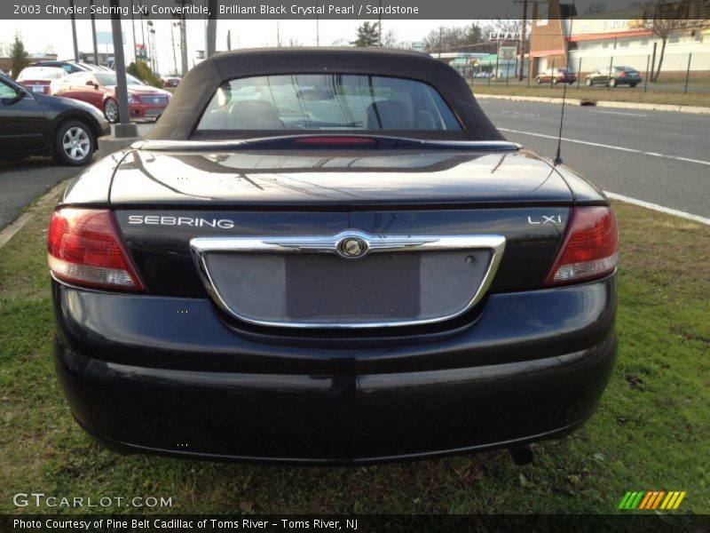 Brilliant Black Crystal Pearl / Sandstone 2003 Chrysler Sebring LXi Convertible