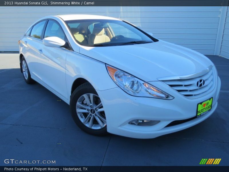 Shimmering White / Camel 2013 Hyundai Sonata GLS