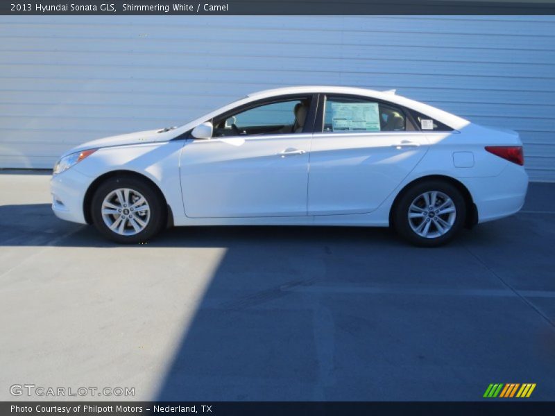 Shimmering White / Camel 2013 Hyundai Sonata GLS
