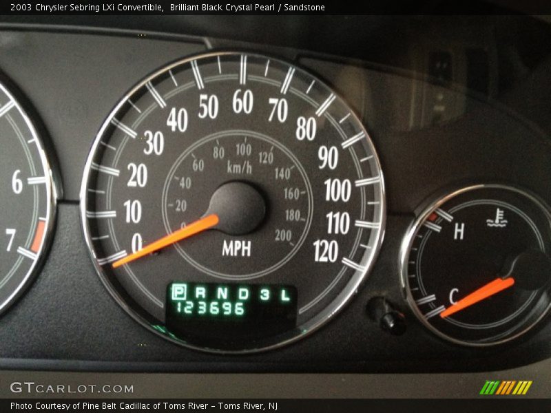 Brilliant Black Crystal Pearl / Sandstone 2003 Chrysler Sebring LXi Convertible