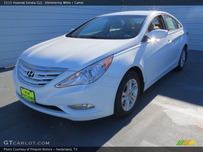 Shimmering White / Camel 2013 Hyundai Sonata GLS
