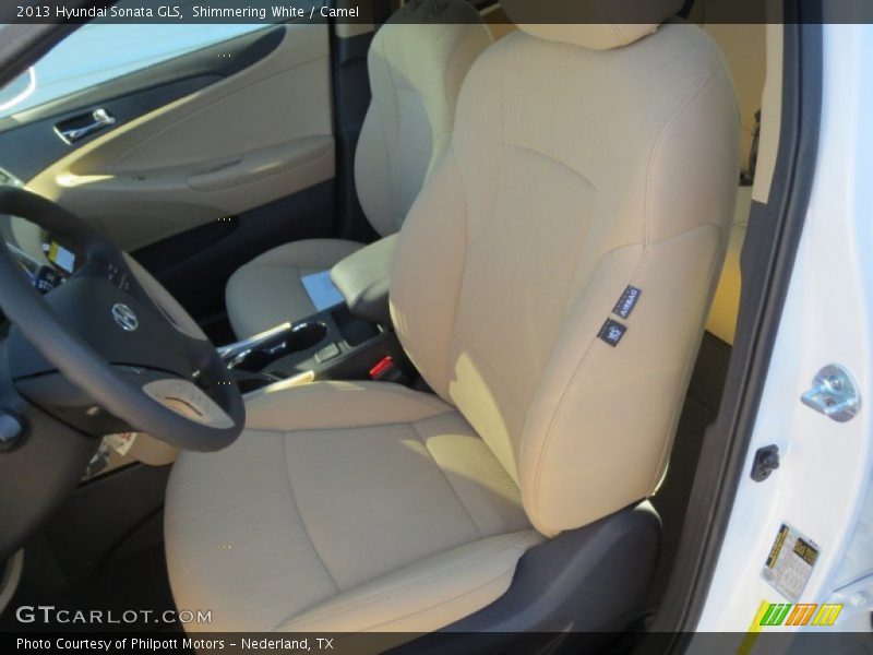 Shimmering White / Camel 2013 Hyundai Sonata GLS