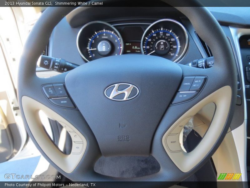 Shimmering White / Camel 2013 Hyundai Sonata GLS