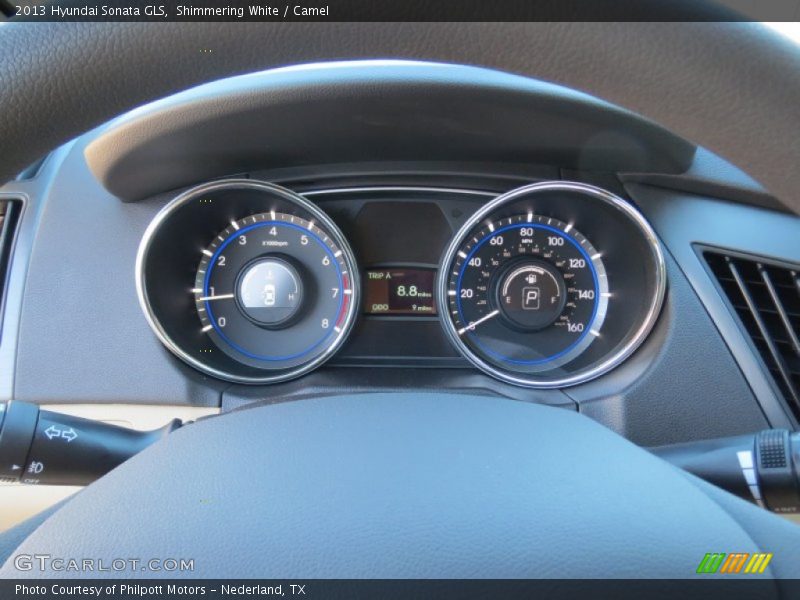 Shimmering White / Camel 2013 Hyundai Sonata GLS