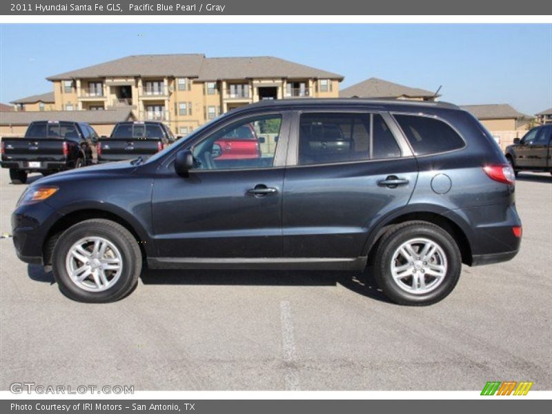 Pacific Blue Pearl / Gray 2011 Hyundai Santa Fe GLS