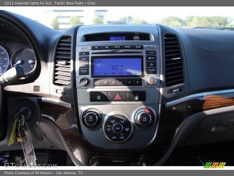 Pacific Blue Pearl / Gray 2011 Hyundai Santa Fe GLS