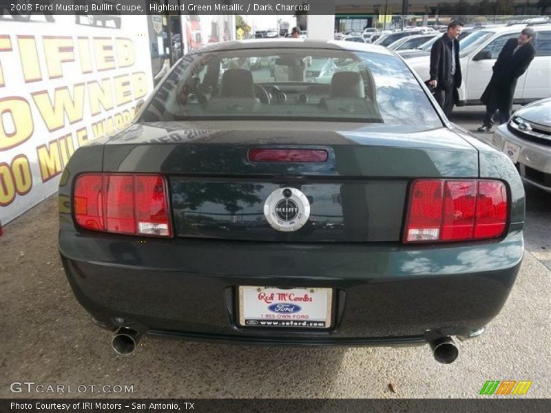 Highland Green Metallic / Dark Charcoal 2008 Ford Mustang Bullitt Coupe