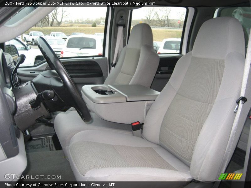 Oxford White Clearcoat / Medium Flint 2007 Ford F250 Super Duty XLT Crew Cab