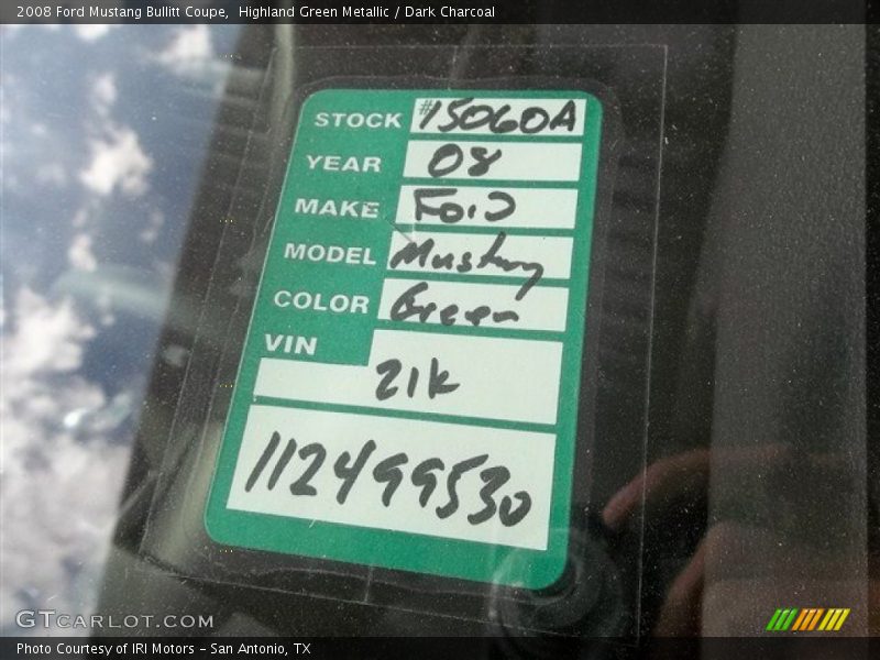 Highland Green Metallic / Dark Charcoal 2008 Ford Mustang Bullitt Coupe