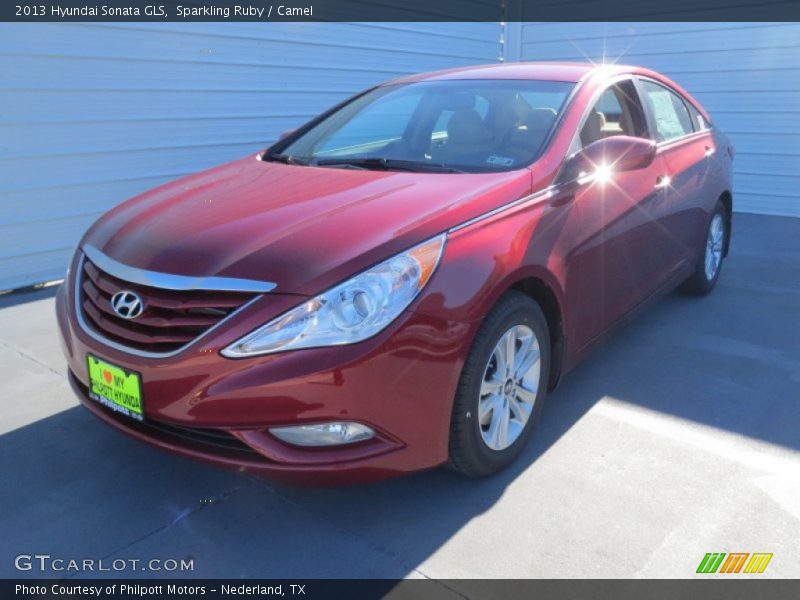 Sparkling Ruby / Camel 2013 Hyundai Sonata GLS
