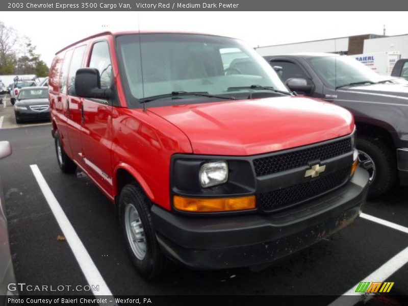Victory Red / Medium Dark Pewter 2003 Chevrolet Express 3500 Cargo Van