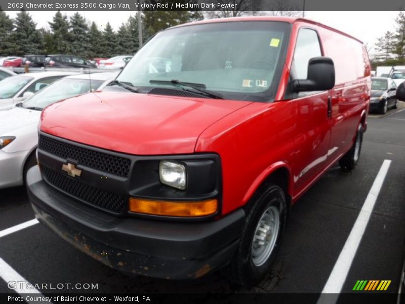 Victory Red / Medium Dark Pewter 2003 Chevrolet Express 3500 Cargo Van