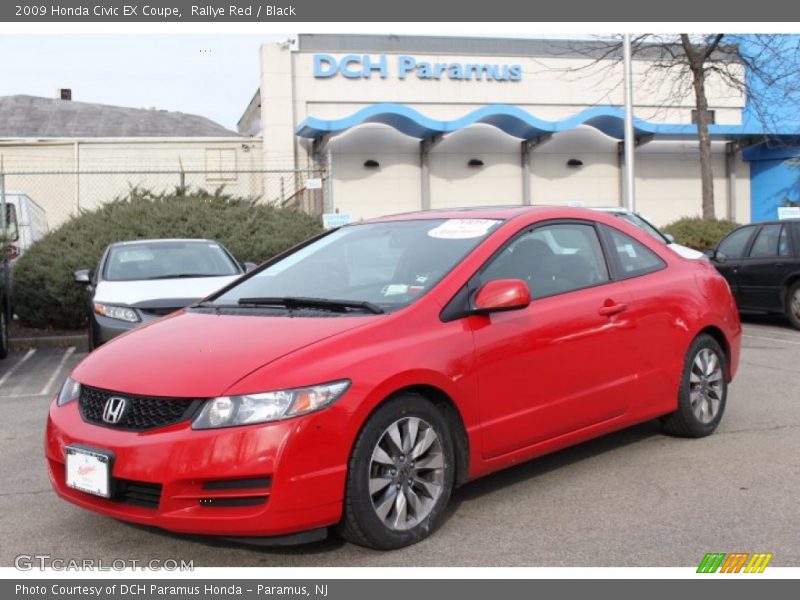Rallye Red / Black 2009 Honda Civic EX Coupe