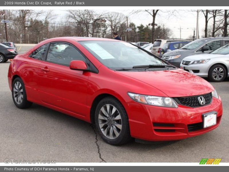 Rallye Red / Black 2009 Honda Civic EX Coupe