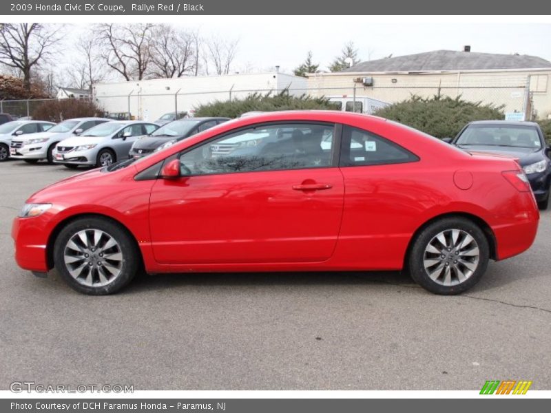 Rallye Red / Black 2009 Honda Civic EX Coupe