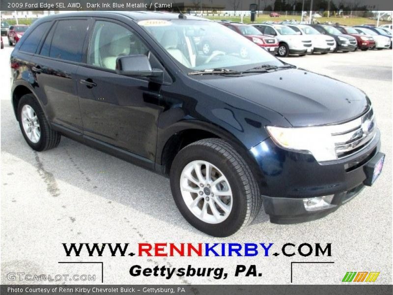 Dark Ink Blue Metallic / Camel 2009 Ford Edge SEL AWD