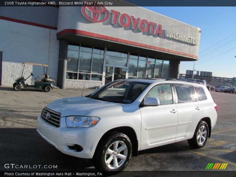 Blizzard White Pearl / Ash Gray 2008 Toyota Highlander 4WD